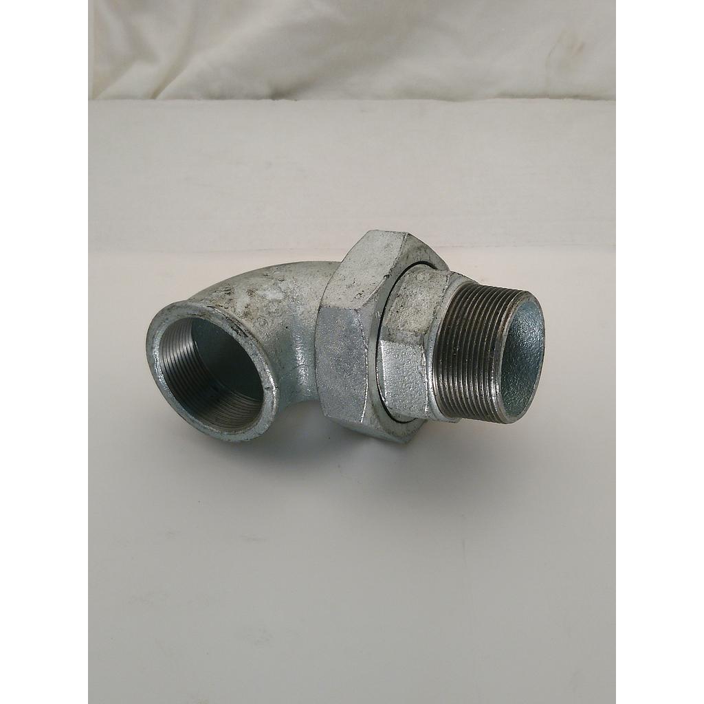 Bocchettone ghisa zincata , Curvo , tenuta conica , MF 2"  Fig. 98