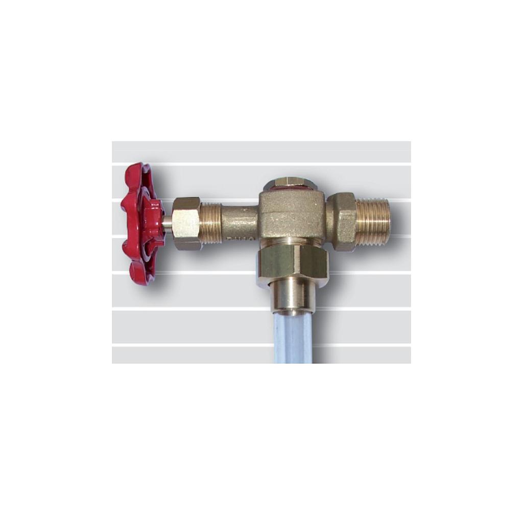 Gruppo porta-livello - Superiore - Con valvola a spillo in Ottone con volantino - Attacco Gas Maschio 1/4x10mm - Art. 135