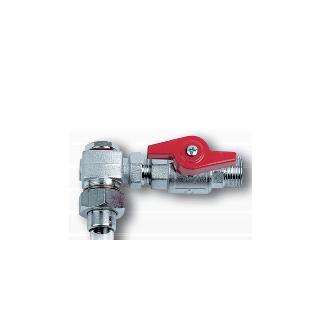 Gruppo porta-livello - Superiore - Valvola a sfera in Ottone + Guarnizione EPDM - Attacco Gas Maschio 1/2x16mm - Art. 134