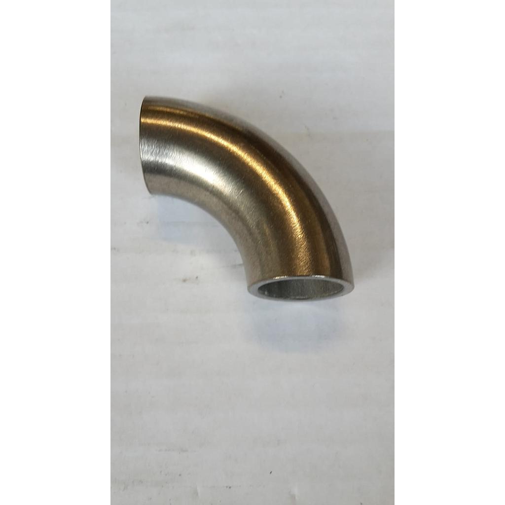 Curva 90° Saldata Elettrounita inox aisi 316L - Grezza - diam. 20x2 mm - R=30 - Cert.EN/4