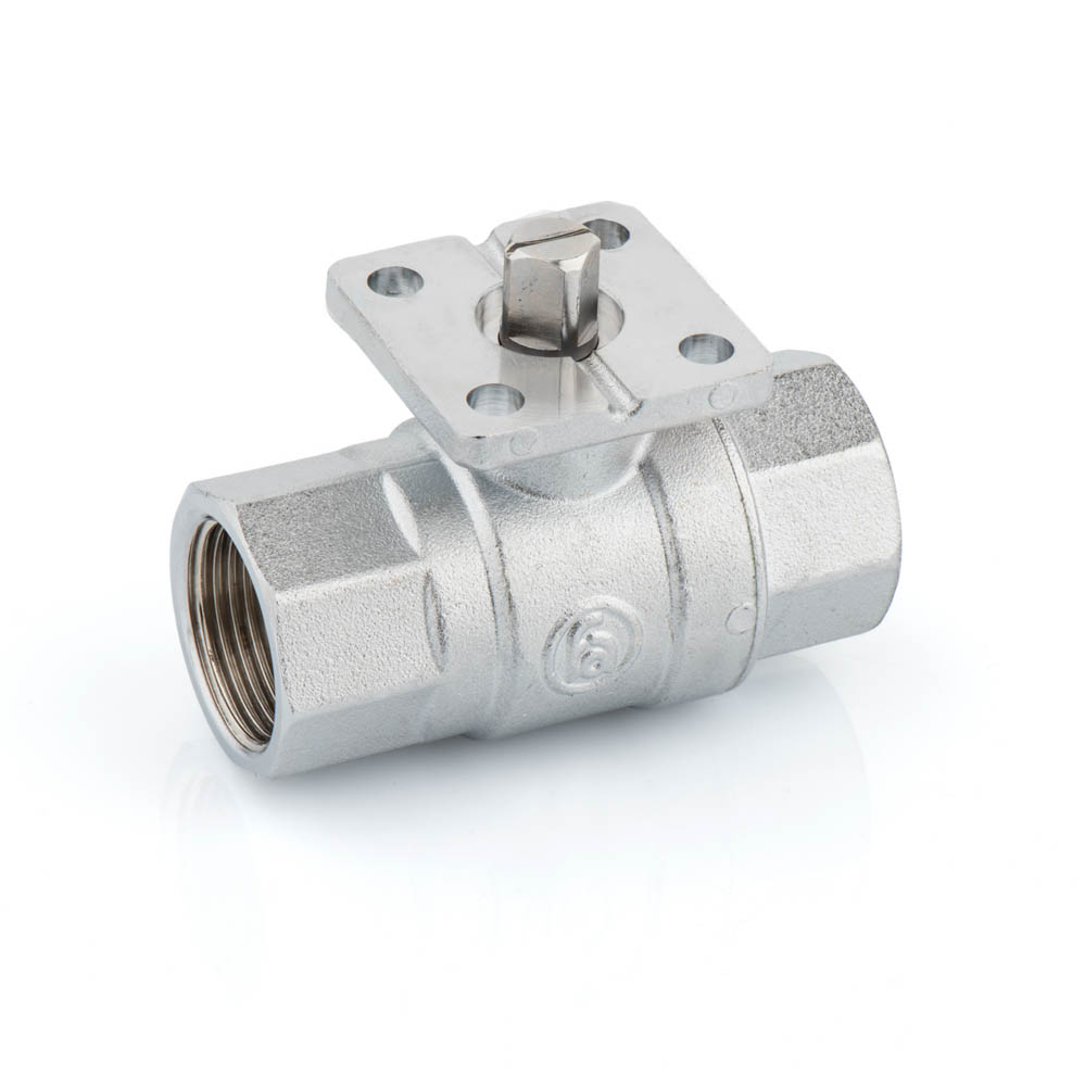 Valvola a Sfera in Ottone/Ptfe - S40 - Filettata FF Gas 1 1/2&#34; - 2 Vie + Flangia DIN ISO5211 