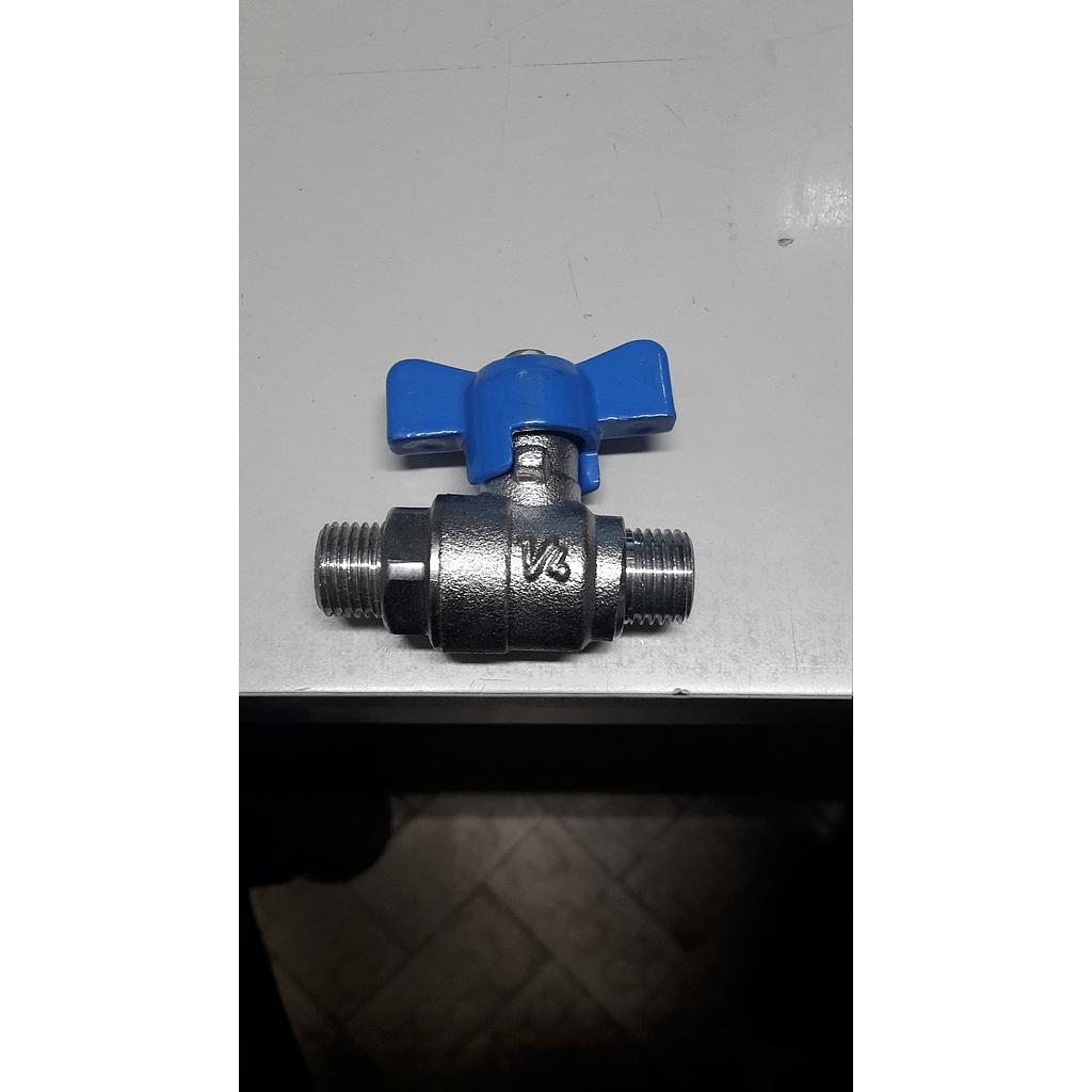 Valvola sfera ottone m.m. 1/4 + Codolo di scarico a femmina girevole 1/4" - (Scarico p/livello infer.ottone fig.134)