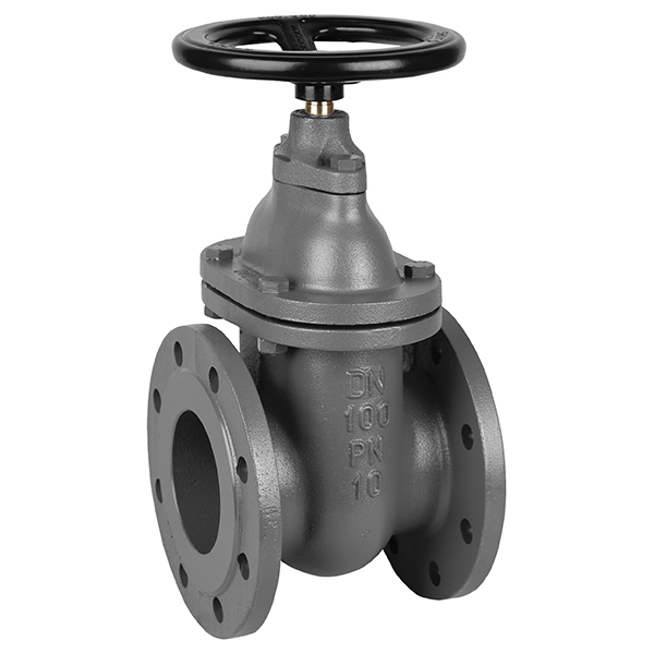 Saracinesca in Ghisa grigia, a corpo piatto, PN10DN040 Sedi in Ottone, max 120° - fig. 105 Mar/Per