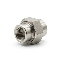 Bocchettone Inox AISI 316 - Tenuta Conica - Filettato Gas Cilindrico - FF - ITA - 1/4" 