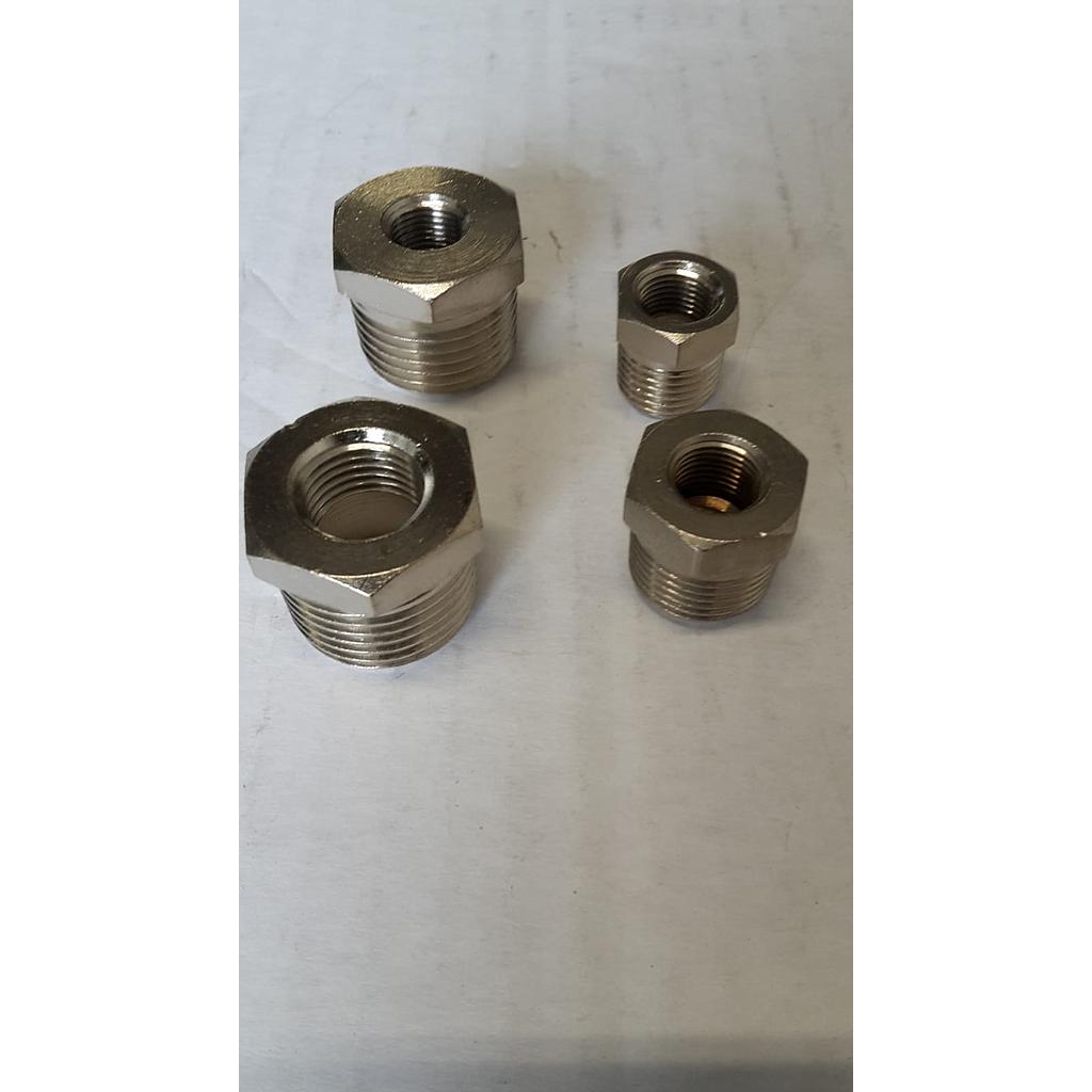 Riduzione Ottone cromato MF conico 1/4 - 1/8 - cod.2530