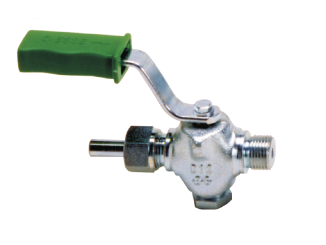 Rubinetto a Maschio - tipo DS D12 in A105 - MM 3/8" Gas - completo di tubetto di scarico
