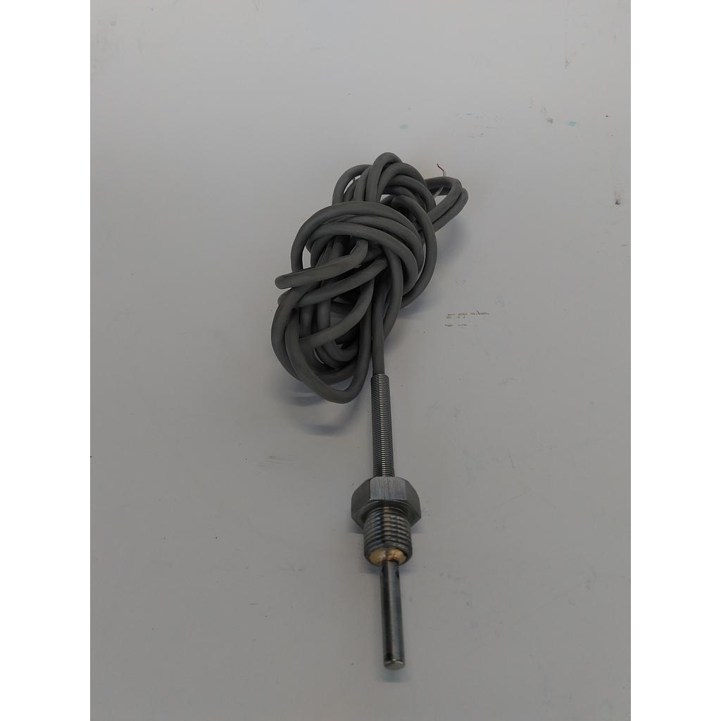Termoresistenza  PT100 - stelo inox 5 x 30mm - cavo silicone  3 mt - 3 fili - attacco m. gas  1/4&#34;