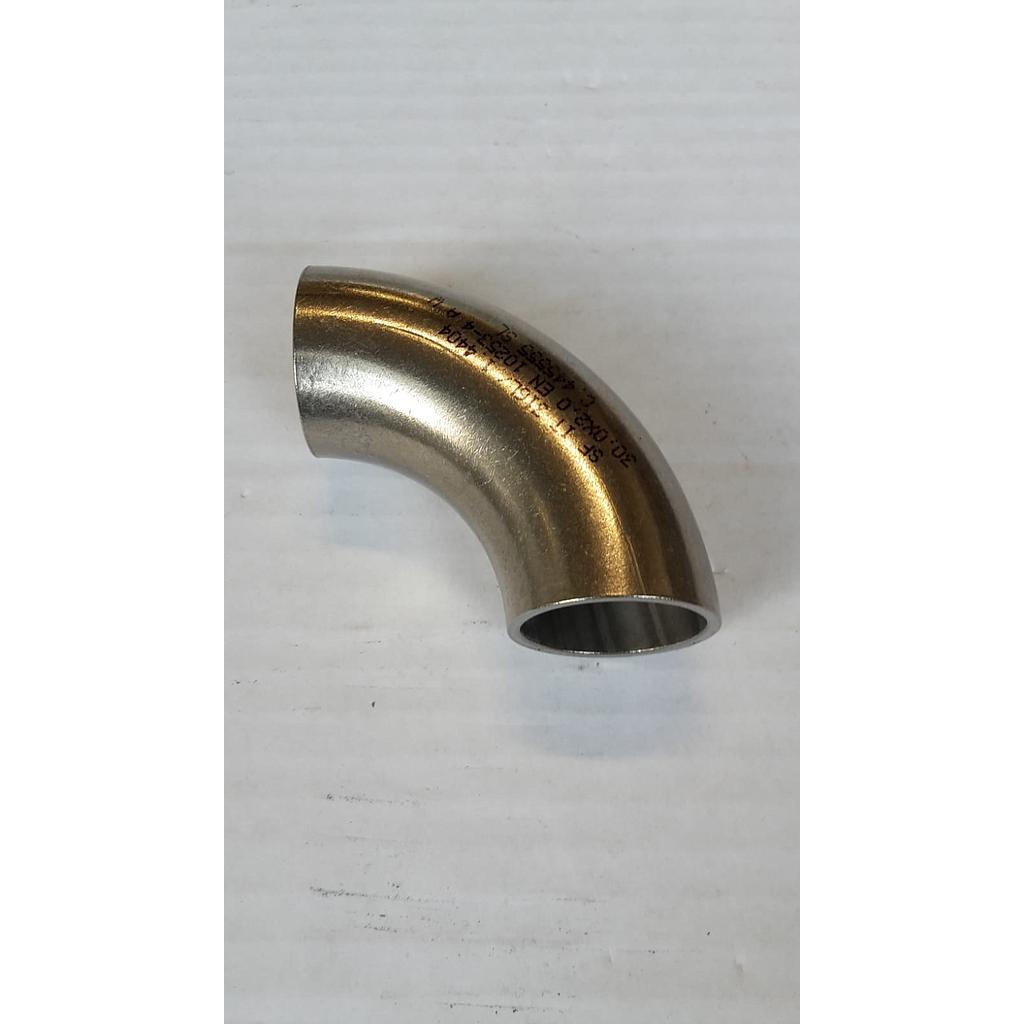 Curva 90° Saldata Elettrounita inox aisi 316L - Grezza - diam. 30x2 mm - R=45