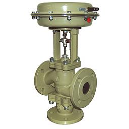 Valvola pneumatica a 3 vie - Deviatrice - Corpo ghisa  PN16 DN25 - Testata 250 - 3/15 Psi - Normalmente Chiusa Via Squadra/Aperta Via Diritta - Tenuta PEEK - Kit viti inox - DP 5 Bar - Mod. SBS10-A25 - Codice....
