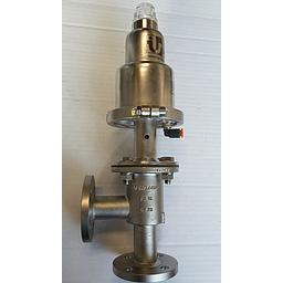 Valvola pneumatica On-Off - A Squadra - Corpo inox aisi 316 A351 CF8M - Tenuta RT (EPDM rivestito PTFE) - Attacchi flangiati inox aisi 304 con flange ridotte di spessore e diametro DN20 - Testata inox aisi 304 T.70 con Dispositivo Visivo + raccordo rapido x tubo Rilsan d.6 mm - Funzione: 2 Vie Normalmente Chiusa - Mod. IVS/2/08 - Cod.12276 - Italvalvole