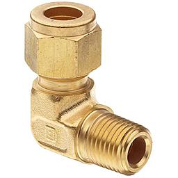 Raccordo Ottone - Ogiva bicono metallica - Ad Angolo - Attacco Gas Maschio Conico 1/4 x 8 mm