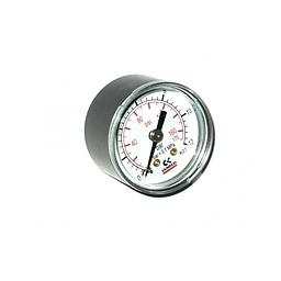 Manometro in ABS per aria compressa diam. 43 mm - Campo 0-12 Bar/Psi - attacco posteriore in ottone da 1/8" Gas Maschio - M043-P12