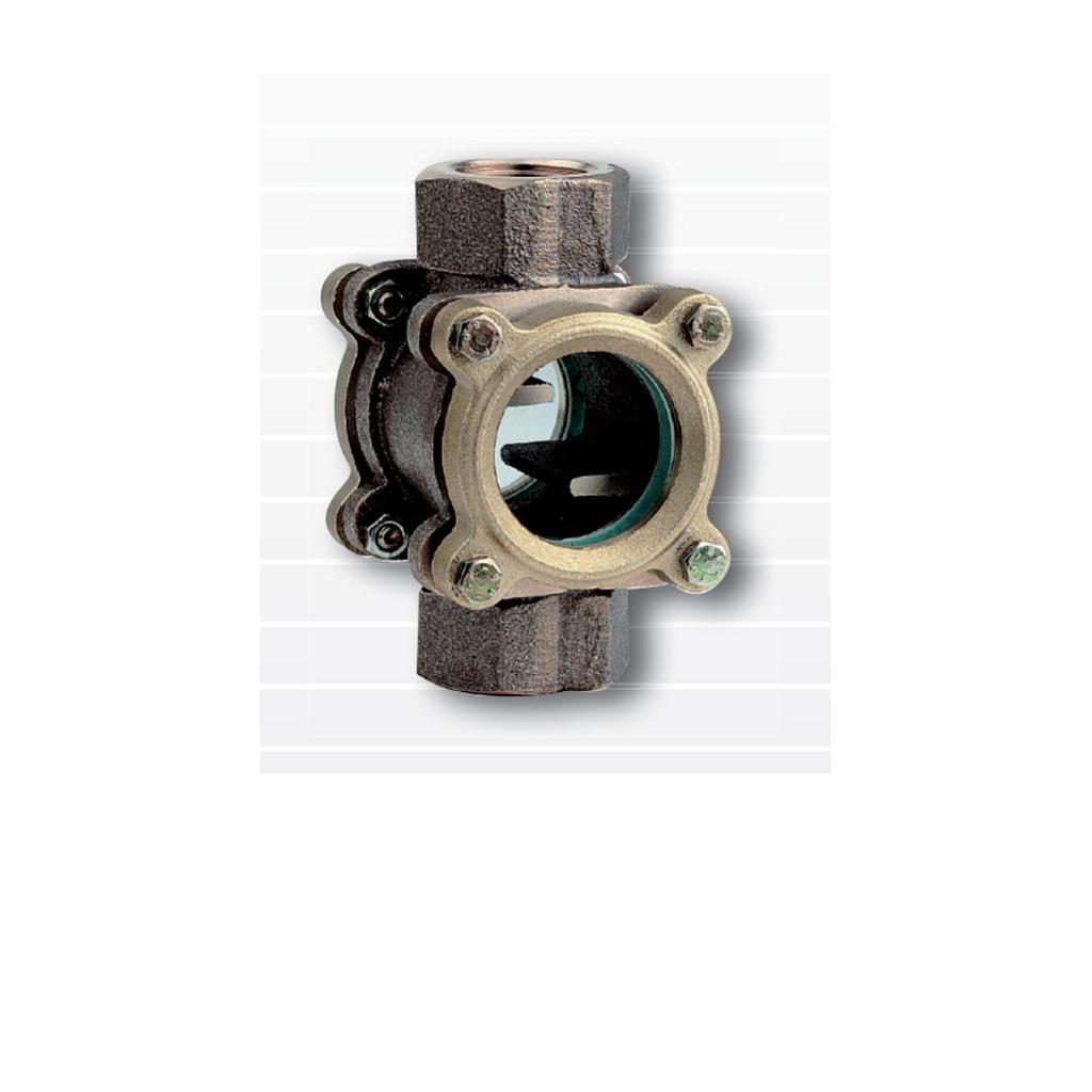 Indicatore di passaggio bronzo - Filettato FF Gas 3/4" - Art. 161/B - 2 Cristalli Temperati