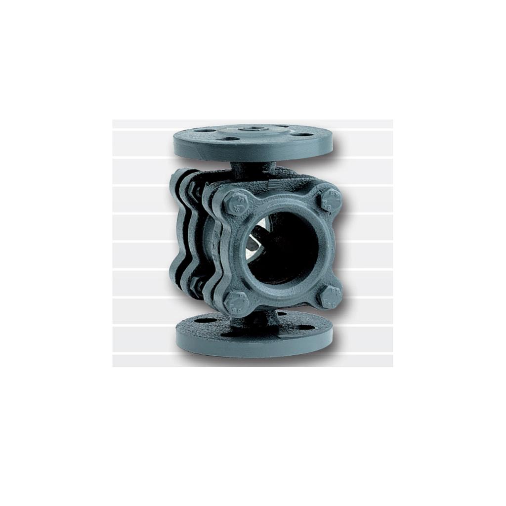 Indicatore di passaggio flangiato GG25 PN16 DN40 - Art. 164/A - doppio vetro (temperato)