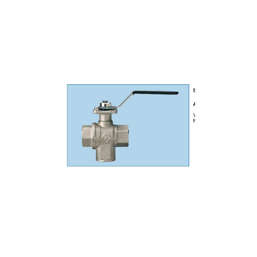 Valvola Sfera  3V - L - FFF 3" Art.3210 L - R.B. (Senza basetta)