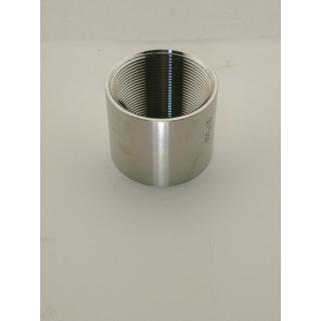 Manicotto inox Aisi 316L - DIN 2986 - 2&#34; - Diametro Esterno 66,3 mm - Lunghezza 56 mm - Ricavato da tubo S.S.