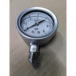 Manometro tutto inox - diametro 63 MM - Attacco radiale inox 316 da 1/4" Filettato Gas Maschio - Campo 0-6 Bar - Quadrante a bagno di Glicerina