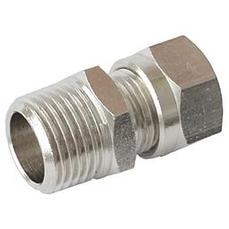 Raccordo diritto inox 316 con ogiva inox - attacco Gas Maschio Conico 3/8" - tubo 10