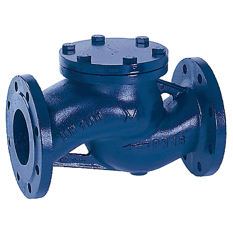 Valvola ritegno a flusso avviato, corpo in ghisa grigia GJL-250 PN16, attacchi flangiati PN16 DN020, otturatore a piattello, con molla, tenuta metallica - Fig. 55 - Mival