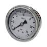 Manometro tutto inox - diametro 63 MM - Attacco Posteriore inox 316 da 1/4" Filettato Gas Maschio - Campo 0-1,6 Bar - Quadrante a bagno di Glicerina 