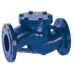 Valvola ritegno a flusso avviato, corpo in ghisa grigia GJL-250 PN16, attacchi flangiati PN16 DN40, otturatore a piattello, con molla, tenuta Ptfe/Grafite - Fig. 55/T - Mival