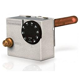 Bi-Termostato F&C ad immersione a Dilatazione di Liquido - Mod. C07A3M - Scala di Regolazione 10°-90°C - Intervento di Riarmo Manuale a 100°C - Completo di Pozzetto in Rame con attacco da 1/2" Gas Maschio - 16x95 - Omologato Ispesl