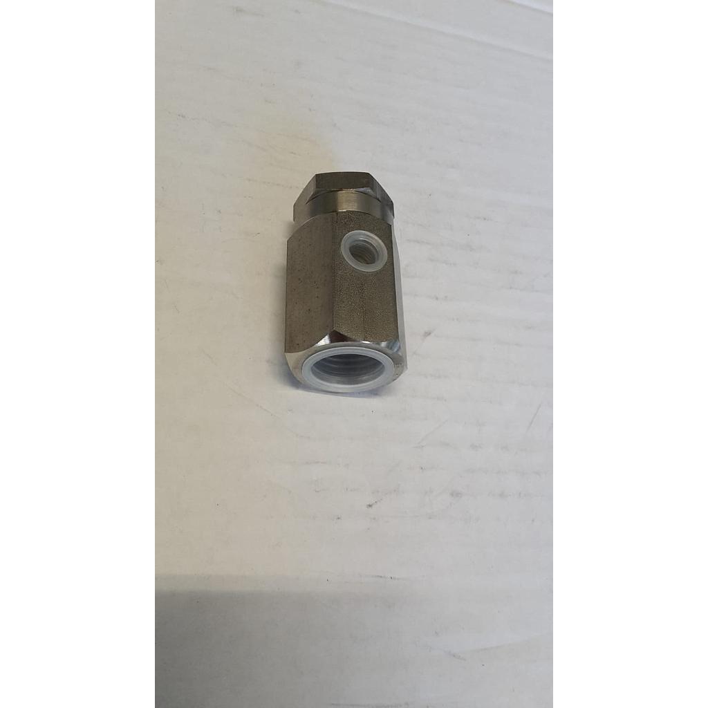 Valvola Rompivuoto - corpo inox aisi 303 - attacco femmina gas 1/2&#34; - Dp 21 Bar - Mod. VB21-ADCA - Scarico laterale femmina gas 1/8&#34;