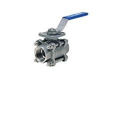 Valvola sfera inox aisi 316 - 3pz - Filettata FF Gas 2" - 2vie + flangia din ISO5211 + Leva Stelo 14x14 mm - Lucchettabile