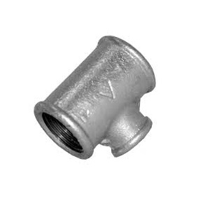 Tee ghisa zincato Ridotto - 1 x 3/8 x 1 - Fig.130R