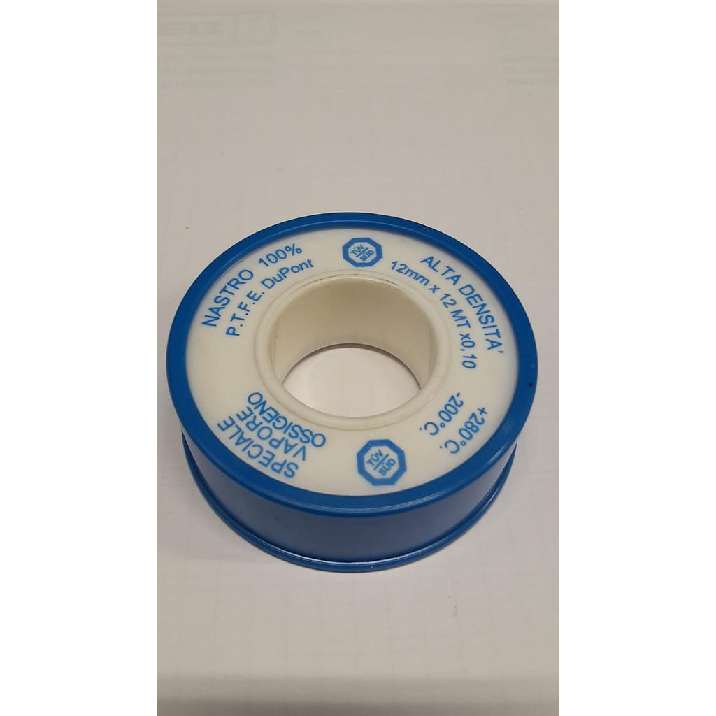 Bobina TEFLON  bianco 12mm x 12mt x 0,1mm HD (custodia celeste)