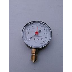 Manometro per acqua - Cassa D80 mm in ABS - attacco radiale 3/8" Gas Maschio in ottone - campo 0-10 Bar