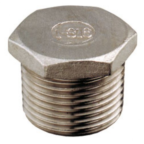 Tappo Maschio testa esagonale inox Aisi 316 - 3&#34;