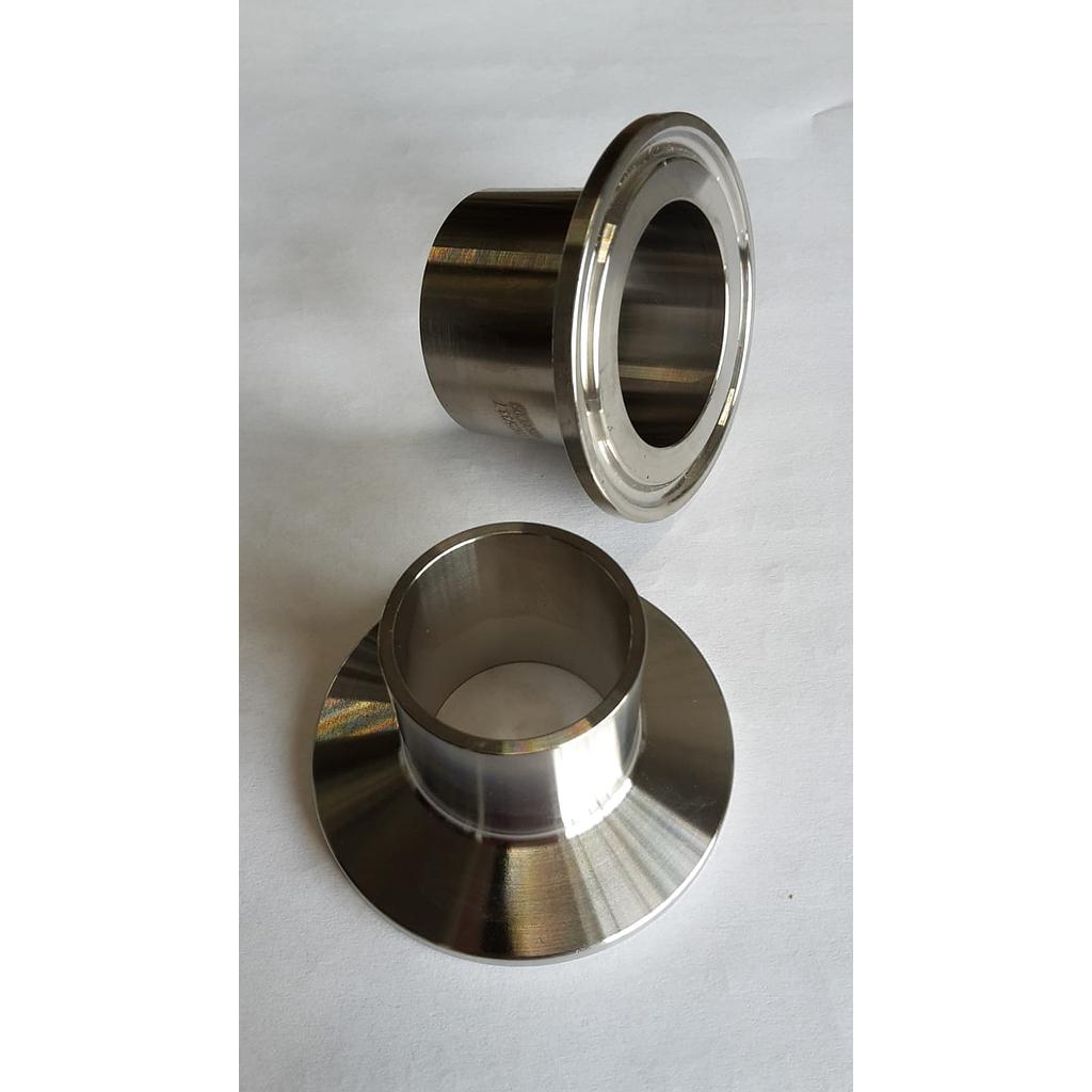 Semiraccordo Clamp Inox Aisi 316L - 1&#34; - Inch./SMS - Diametro Esterno Tubo 25,4x1,65 mm - Lunghezza = 28,6 mm - Diametro Flangetta 50,5 mm