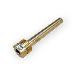 Pozzetto Ottone Giallo - Filettato Gas Maschio 1/2" - Lunghezza sotto filetto mm 82 (compreso filetto mm 92)