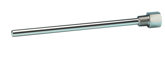 Pozzetto inox aisi 316 - Filettato 1/2" Gas Femmina x 1/2" Gas Maschio - L=170 mm compreso filetto - Diametro Esterno 11 x Diametro Interno 9 mm