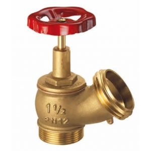 Rubinetto Idrante UNI 45 1" 1/2 PN16 in Ottone, Volantino Acciaio (ferro) Verniciato