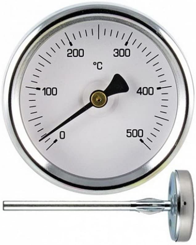 Pirometro bimetallico 0/500°C - Diam.63mm  - Stelo L=200mm - (Art.3949/A - cod.2303085-G.T.)