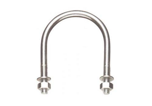 Cavallotto Zincato - U - 1/2" -  M6 Completo di 2 dadi + 2 rondelle - Art.CM04-C/2 - (Stim.)