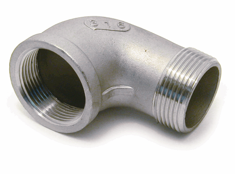 Gomito 90° MF Inox AISI 316 EN 10253-4 - 1/4"