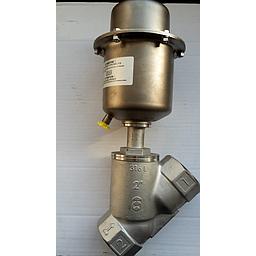 Valvola Pneumatica On-Off a flusso libero - corpo microfuso inox316L PN16 , filettato FF Gas - 2" - testata inox304 T100 - Press.diff.max 14 Bar - PCIFMCM_050_3_1