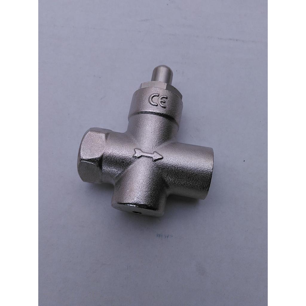 Rubinetto Prova Pressione a Pulsante - FF 1/4&#34; con foro di spurgo per Gas - P.Max 6 Bar