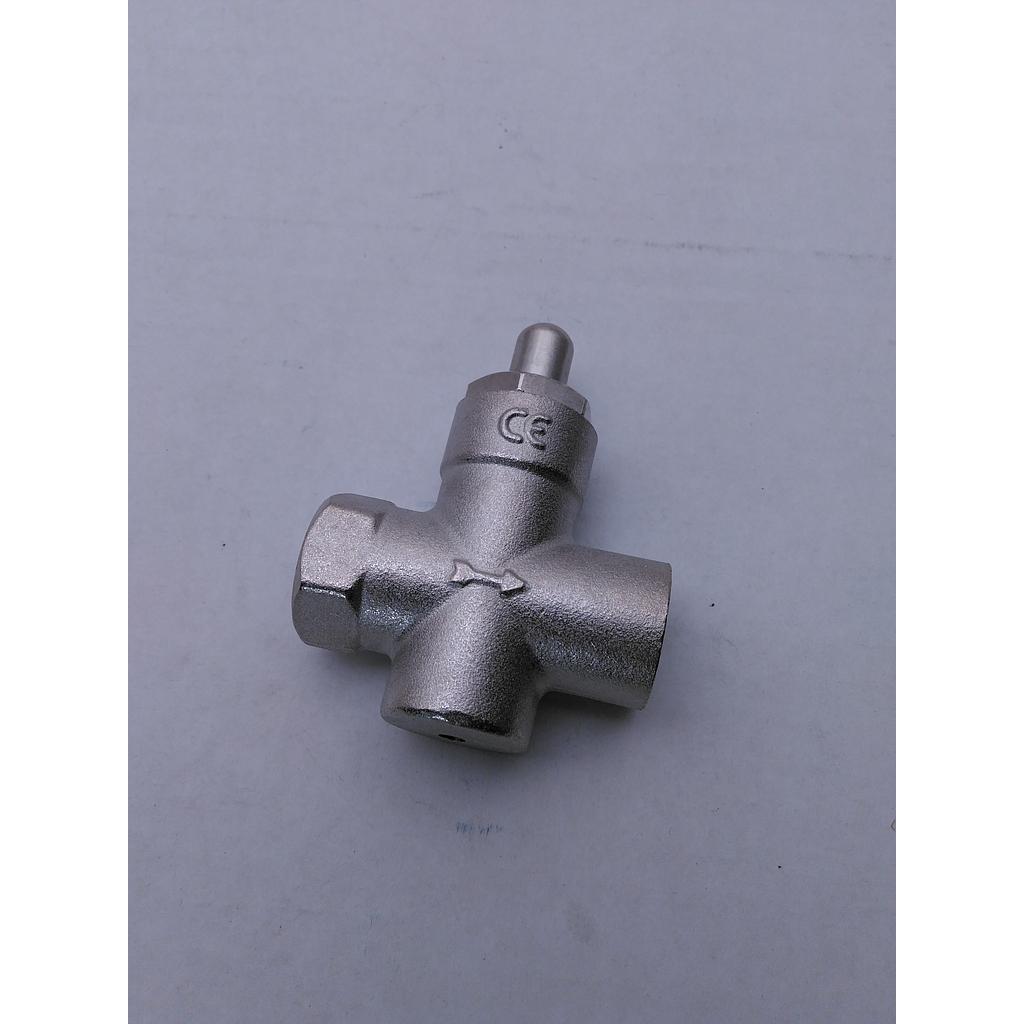 Rubinetto Prova Pressione a Pulsante - FF 3/8&#34; con foro di spurgo per Gas - P.Max 6 Bar