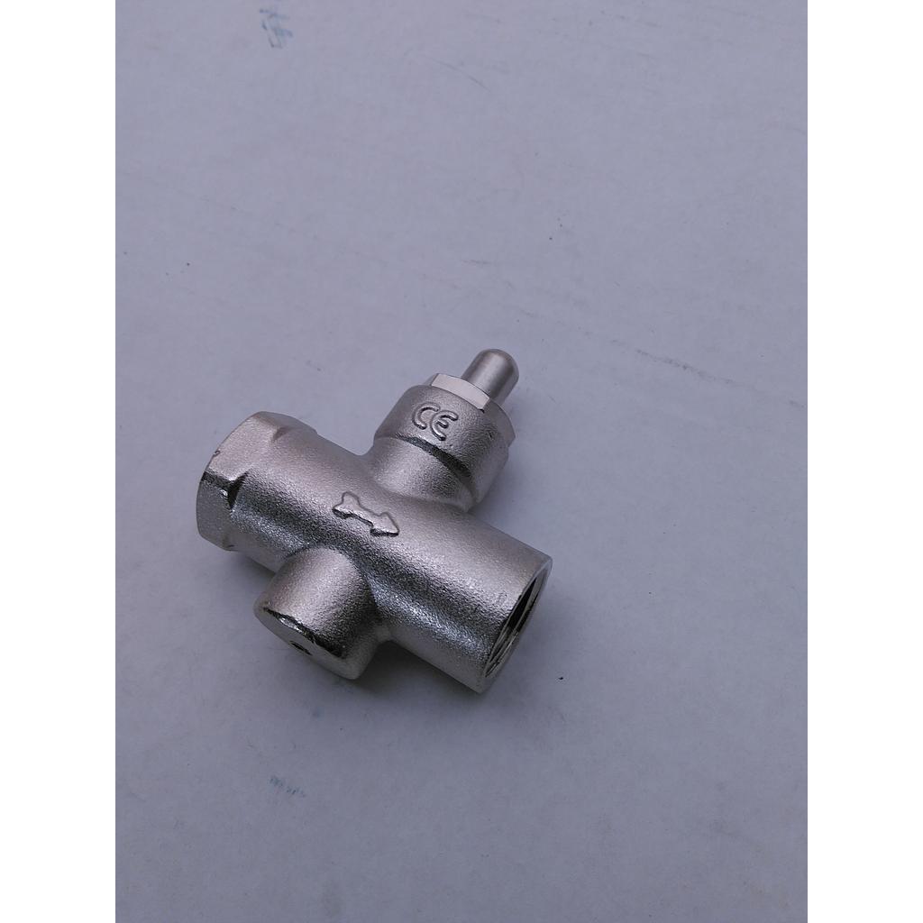 Rubinetto Prova Pressione a Pulsante - FF 1/2" con foro di spurgo per Gas - P.Max 6 Bar