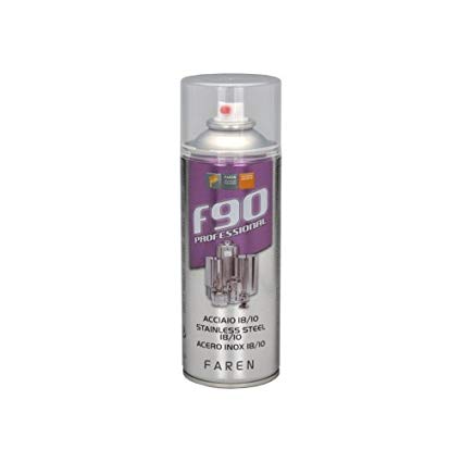 Flacone spray Acciaio Inox 18/10 -  F90 - 400 Ml - Faren - Protezione 21 Micron - max 600°C