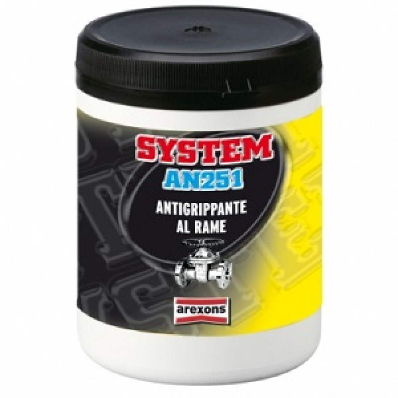 Grasso Antigrippante al Rame Arexons 500gr - System AN251 - max 1100°C - Idoneo per: Ferro, Acciaio Inox, Ghisa, Titanio, Plastica, Rame, Ottone