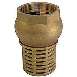Valvola di Ritegno di Fondo, Filettata Femmina 6", corpo Bombato in Bronzo, tenuta in GOMMA, senza molla, otturatore guidato.