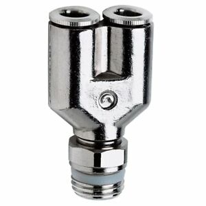 Raccordo Ottone - Super Rapido - Aria Compressa ad "Y" - Tubo 6 x 1/8" Gas Maschio x Tubo 6 - Mod. S6450 - CAM