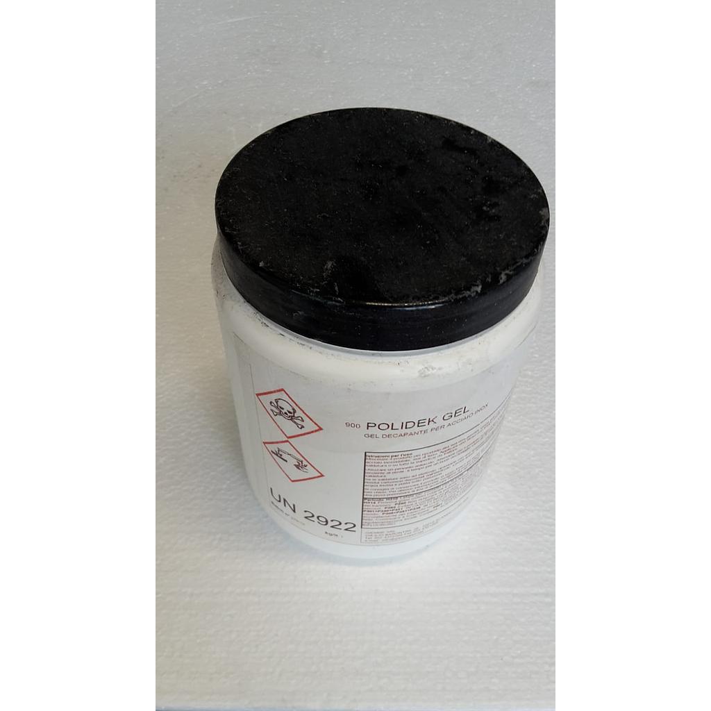 Decapante Polidek GEL da 1 kg. - UN 2922 Liquido corrosivo tossico, N.A.S. (Acido nitrico; ammonio bifluoruro),8(6.1),II (E) 