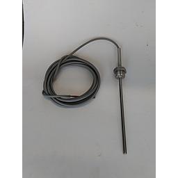 Termoresistenza PT100 - Rinforzata - attacco 1/2" Gas Maschio fisso - stelo inox 316 - 6 x 1,5 x 100 mm - con saldatura interna/esterna + Cavo Silicone Mt.3 - 3 fili - molla antipiega - RTDRINFCG3A610M12