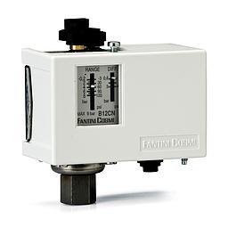 Pressostato F&C - Mod. B12DMN - Campo 5÷16 Bar - IP40 - Riarmo manuale - Differenziale Regolabile 1-3,5 Bar - Attacco 1/4" Gas Femmina con Membrana Inox